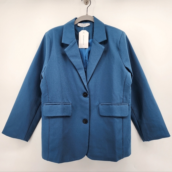 Reveriee Blue Button Front Blazer Brand New Size Small - Picture 2 of 12
